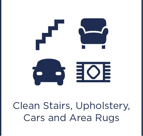 清洁楼梯、室内装潢、汽车和地毯