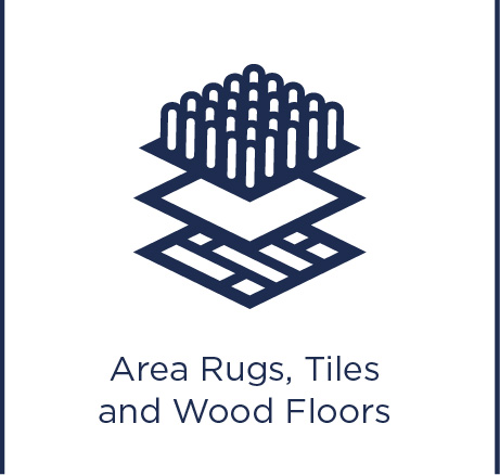 区域地毯，瓷砖和木地板